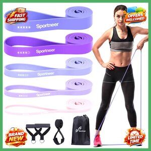 5-Level Resistance Bands Set with Handles & Door Anchor for Full-Body Workouts